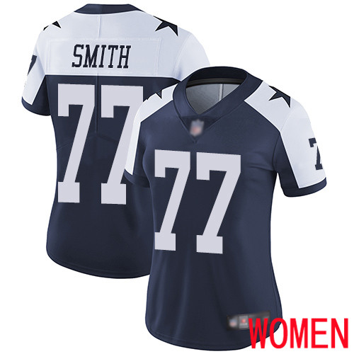 Women Dallas Cowboys Limited Navy Blue Tyron Smith Alternate #77 Vapor Untouchable Throwback NFL Jersey->women nfl jersey->Women Jersey